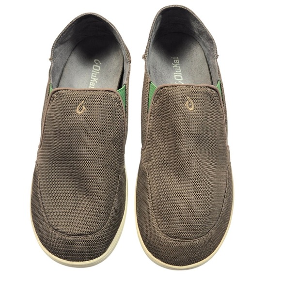 OluKai Nohea Mesh Mens Size 12 Dark Wood Clay Excellent 10188-13AP Slip-On Shoes - Picture 2 of 11